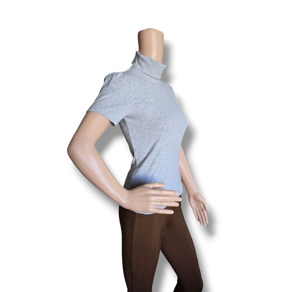 ESPRIT Women's Heather Grey Turtleneck Ribbed Knit Tee - Picture 10 of 16